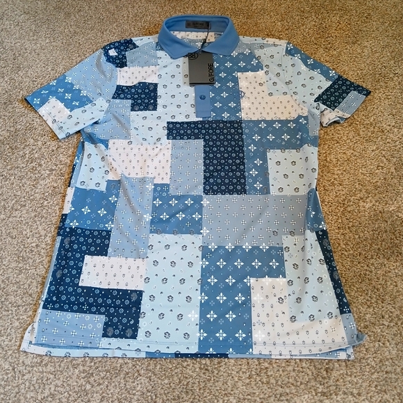 G/Fore Bandana Print Golf Performance Polo Shirt Men's Size Medium (NWT) - Picture 1 of 6